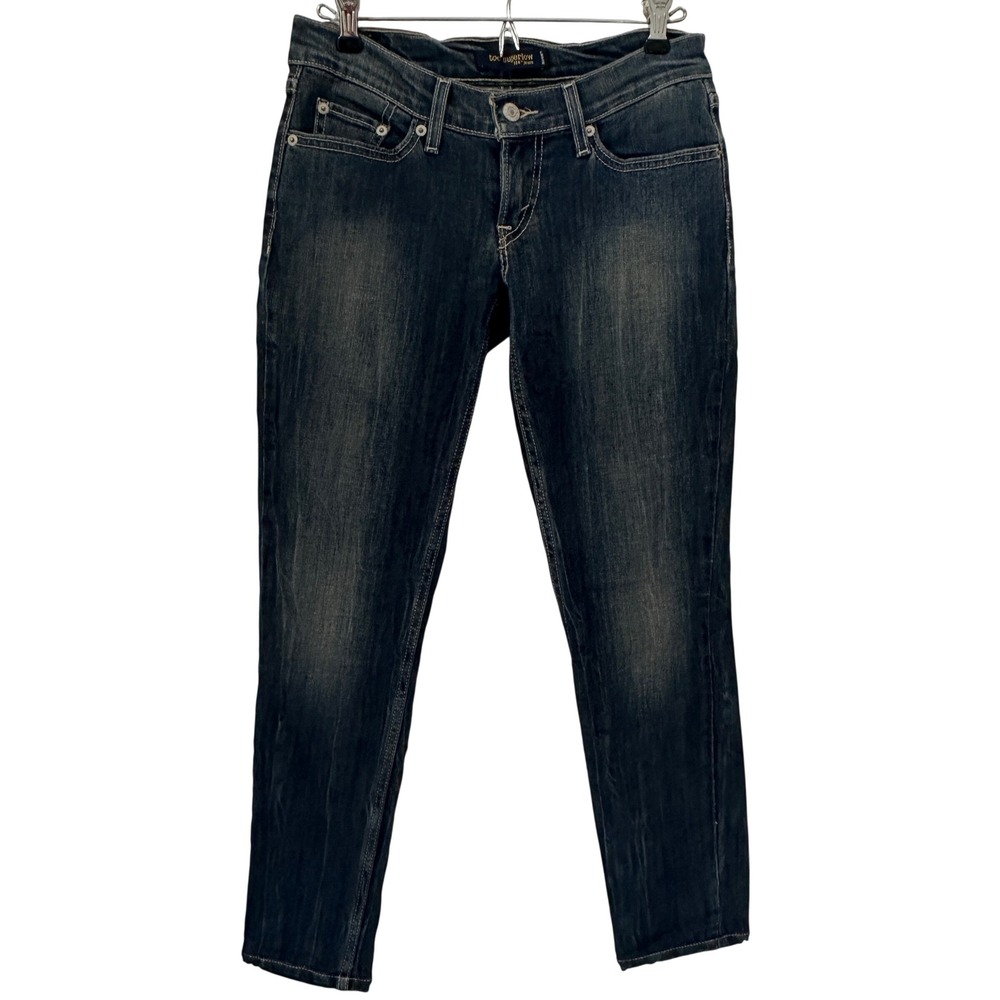 Levis 524 Too Superlow Skinny Jeans Juniors 1 M W29 Dark Wash Low Rise Stretch